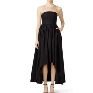 Marchesa Notte Precision High Low Hem Silk Gown